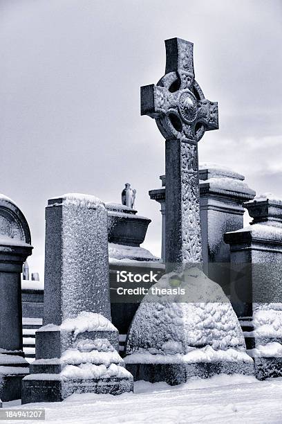 Victorian Graves Stock Photo - Download Image Now - Black And White, Celtic Cross, Celtic Style