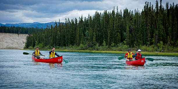 canoagem viagem. - yukon - fotografias e filmes do acervo