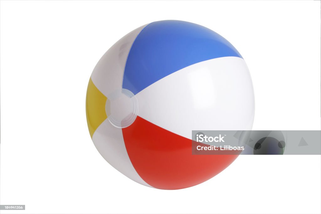 Beach ball Series (CLIPPING PATH) A beachball on white in colors: red/white/blue with clipping path. Beach Ball Stock Photo