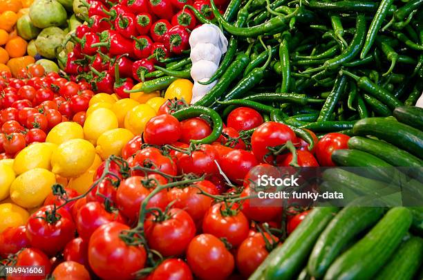 Fresh Vegetables Stock Photo - Download Image Now - Greengrocer's Shop, Vegetable, Supermarket
