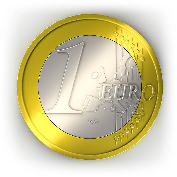 moneda euro, aislado con trazado de recorte - euro symbol crisis time debt fotografías e imágenes de stock