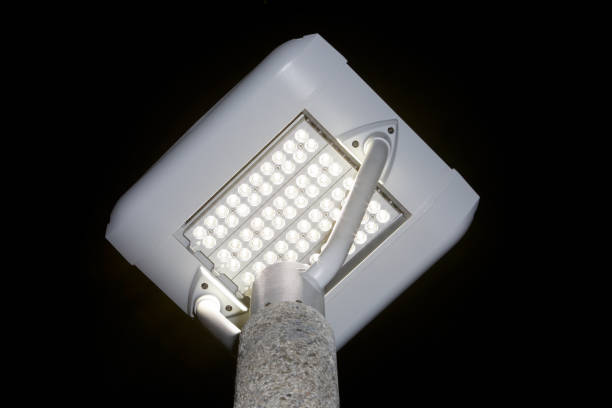 istock Illuminated LED Pylon Light against a Night Sky 184941943