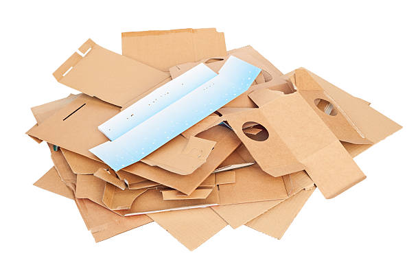 istock Waste cardboard for recycling isolated on white 184941955