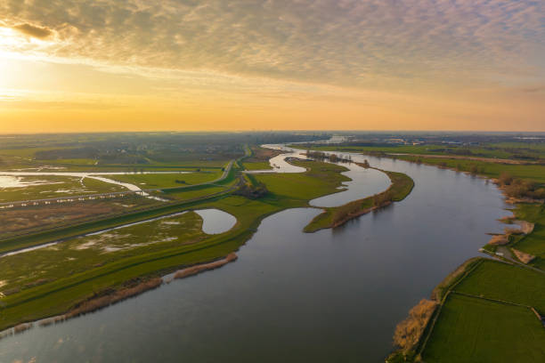 istock IJssel and Reevediep springtime sunset panoramic bird's eye view 1849419724