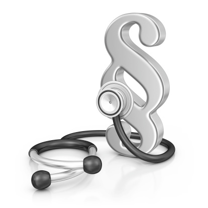 isolated paragraph and stethoscope.3d render.