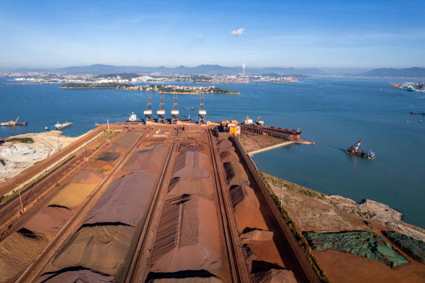 istock Mineral import and export port by the seaside 1849422404