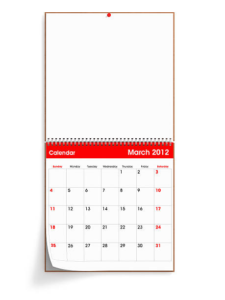 Inaugurado Calendario de pared-de marzo de 2012 - foto de stock