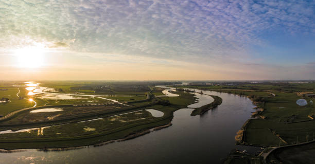 istock IJssel and Reevediep springtime sunset panoramic bird's eye view 1849425063