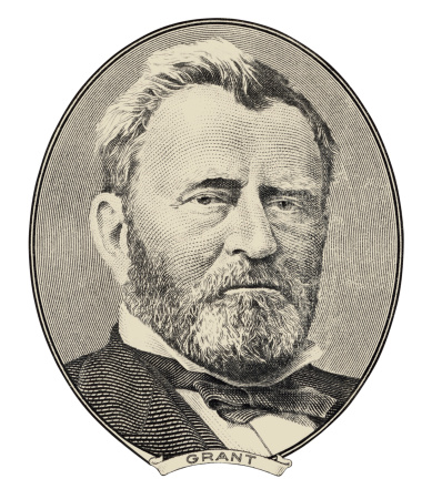 Ulysses S. Grant was the 18th President of the United States and military commander during the Civil War and post-war Reconstruction. Clipping path included.