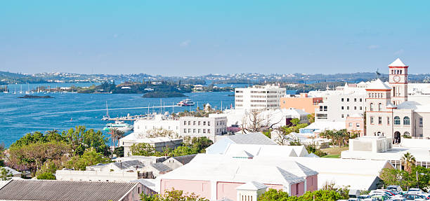Hamilton from the Fort A scene of Hamilton, Bermuda, as viewed from the fort. bermuda stock pictures, royalty-free photos & images