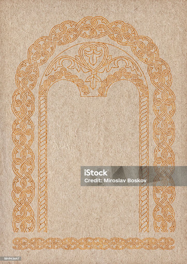Hi-Res Antique Paper With Medieval Golden Arabesque Linear Motif This Large, High Resolution, Antique Beige Paper Grunge Texture, with Medieval Arabesque Gilded Decorative Motif, is defined with exceptional details and richness, and represents the excellent choice for implementation within various CG Projects.  Art Stock Photo