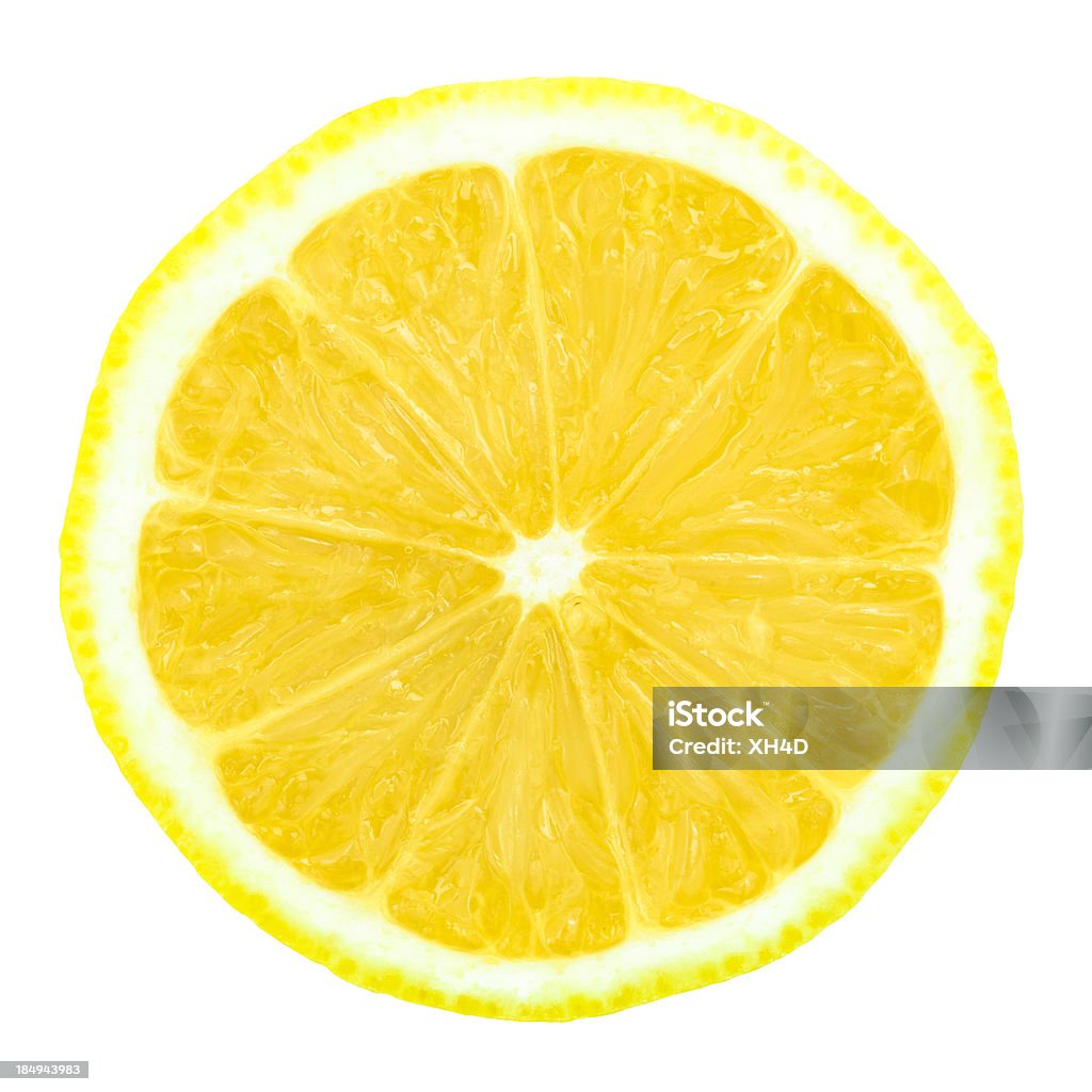 one half of \tlemon one half of lemon on white with extremity clipping paths Lemon - Fruit Stock Photo