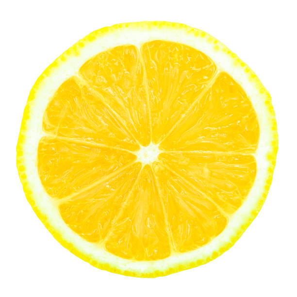 one half of \tlemon one half of lemon on white with extremity clipping paths valencia orange photos stock pictures, royalty-free photos & images