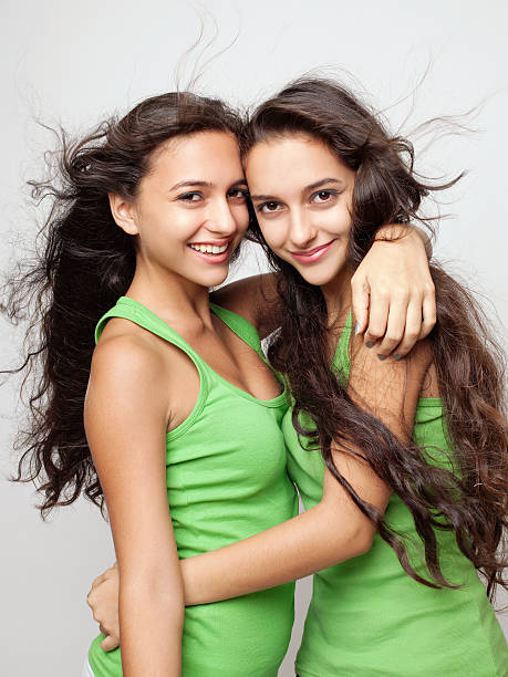 Cheerful Twins Stock Photo - Download Image Now - Identical Twin