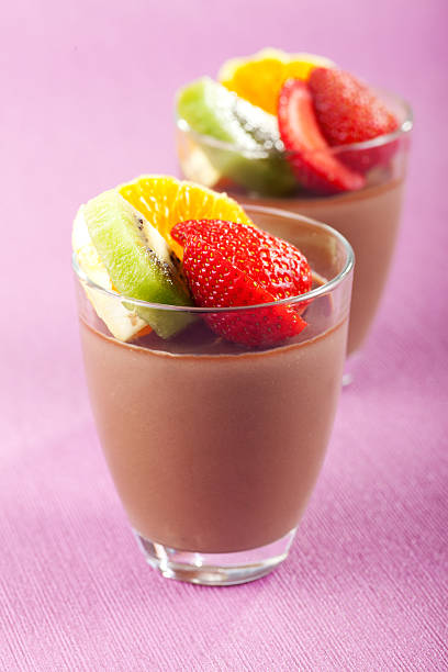 istock Homemade chocolate mousse with fruits 184945179