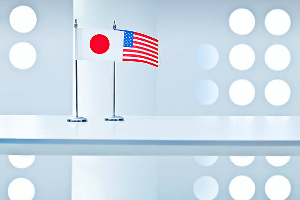istock United States and Japan flags 184945778