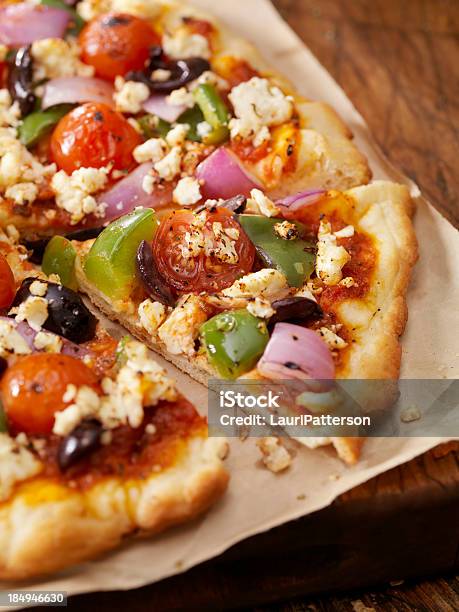 그리스 피자 양파에 대한 스톡 사진 및 기타 이미지 - 양파, 피자, 0명