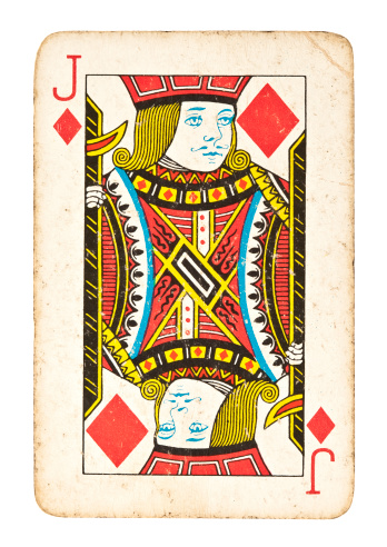Ace Of Diamonds Vintage playing card - Isolated (clipping path included)