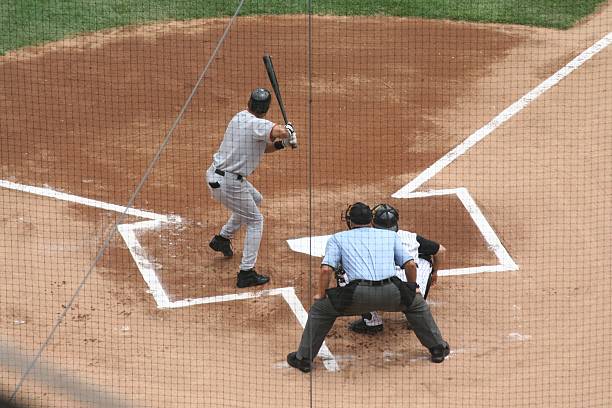 massa crua - baseball catcher baseball umpire batting baseball player imagens e fotografias de stock