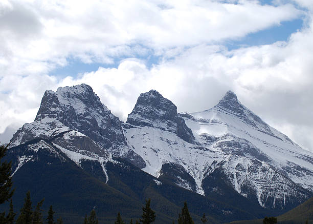 istock Three Sisters on a Cloudy Day Rocky Mountains 184947026