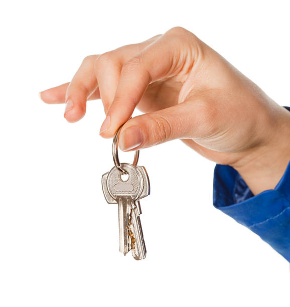 Businesswoman holding key