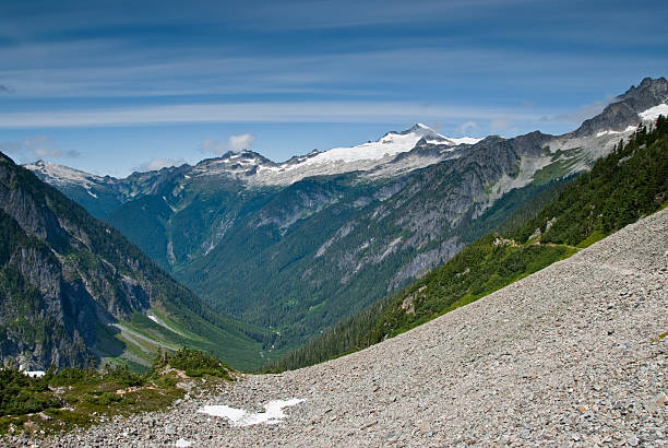 cascata river valley - north cascades national park awe beauty in nature cloud foto e immagini stock