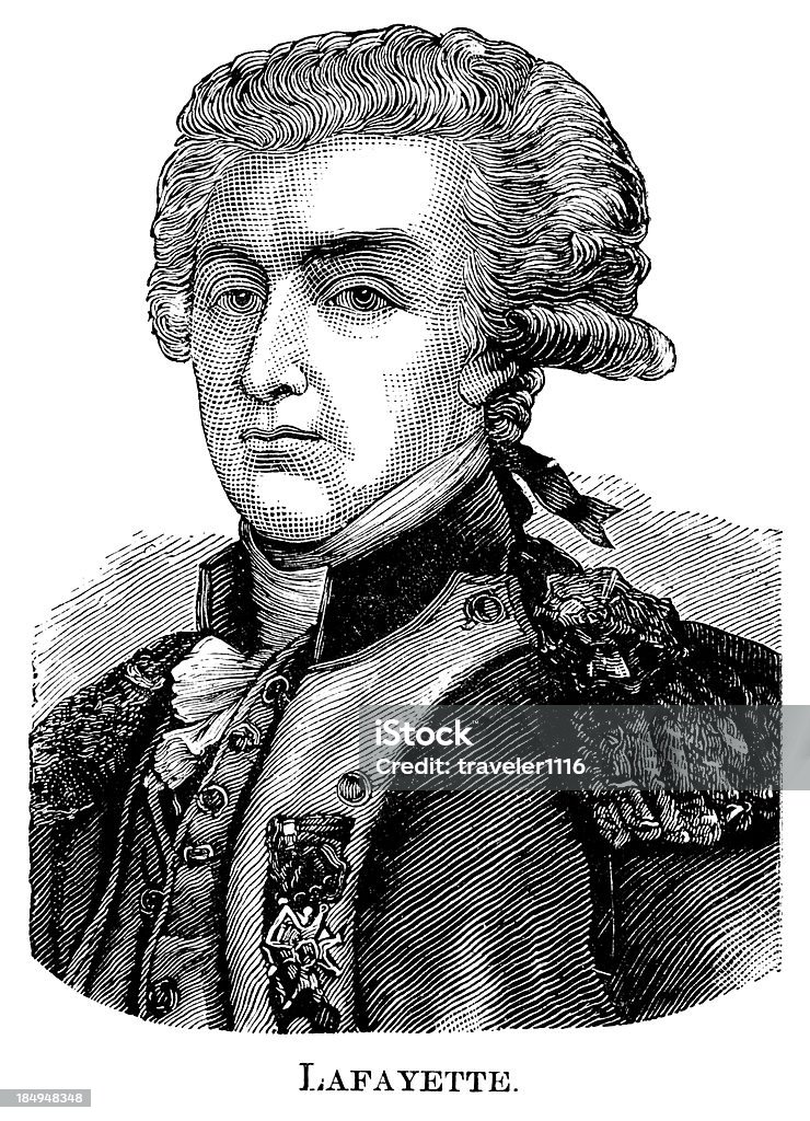 General Lafayette - Illustration de Gravure à l'eau forte libre de droits