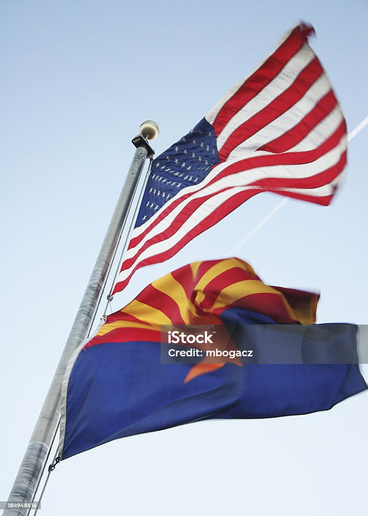 Estados Unidos da América e Bandeira do Arizona - Royalty-free Bandeira do Estado do Arizona Foto de stock