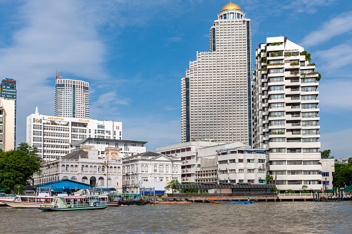 Bangkok city seen from the Chao Phraya river