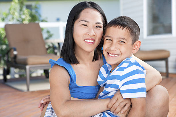 istock Mother and son portrait 184949534