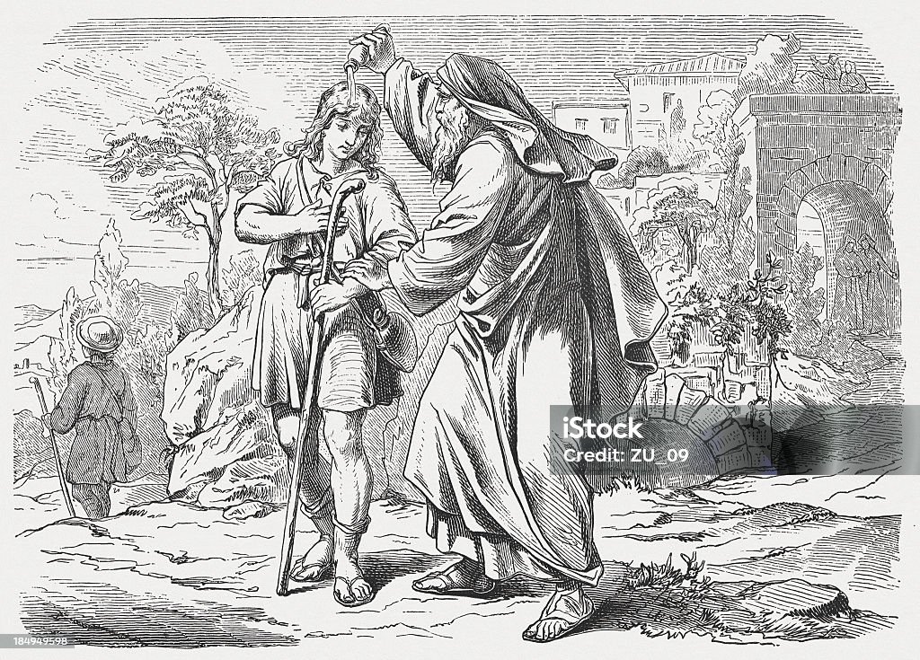 Samuel Anoints Saul Published In 1877 Stock Illustration - Download ...