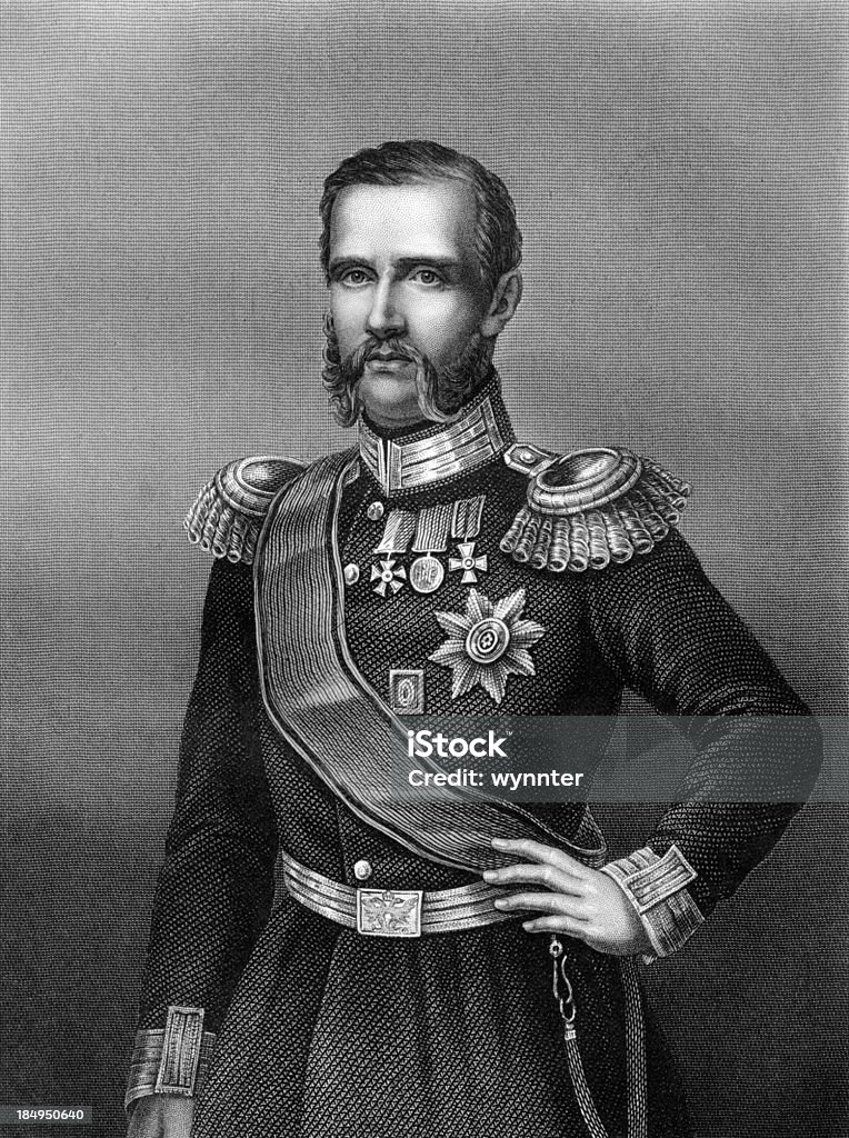 Antiguidade Retrato da Russian Grão-duque Constantine Nikolayevich circa 1850 s - Royalty-free Cultura Russa Ilustração de stock