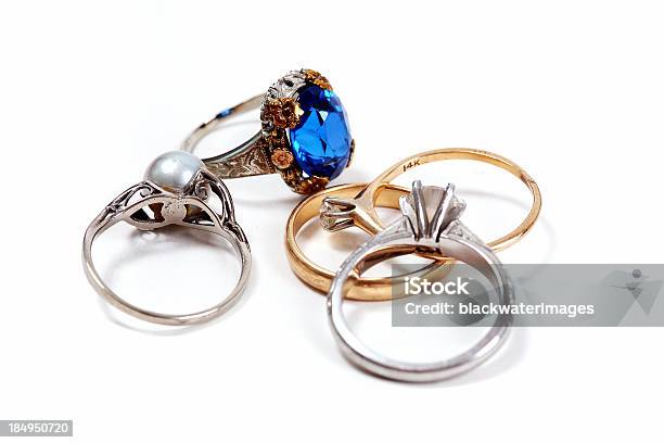 Verschiedene Ringe Stockfoto und mehr Bilder von Amethyst - Amethyst, Blau, Fotografie