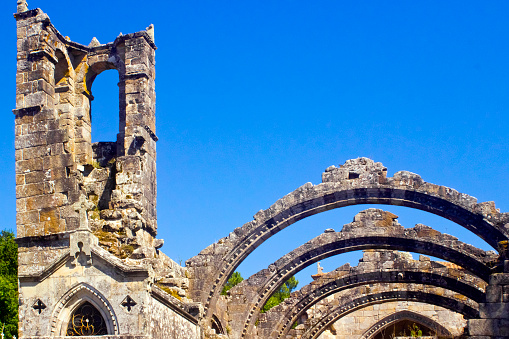 Ruins of ancient Santa Mariña church in Cambados, Pontevedra province, Galicia, Spain.
