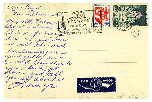 はがきから etampes 、エソンヌ、フランス、1966 - postage stamp postmark mail paris france ストックフォトと画像