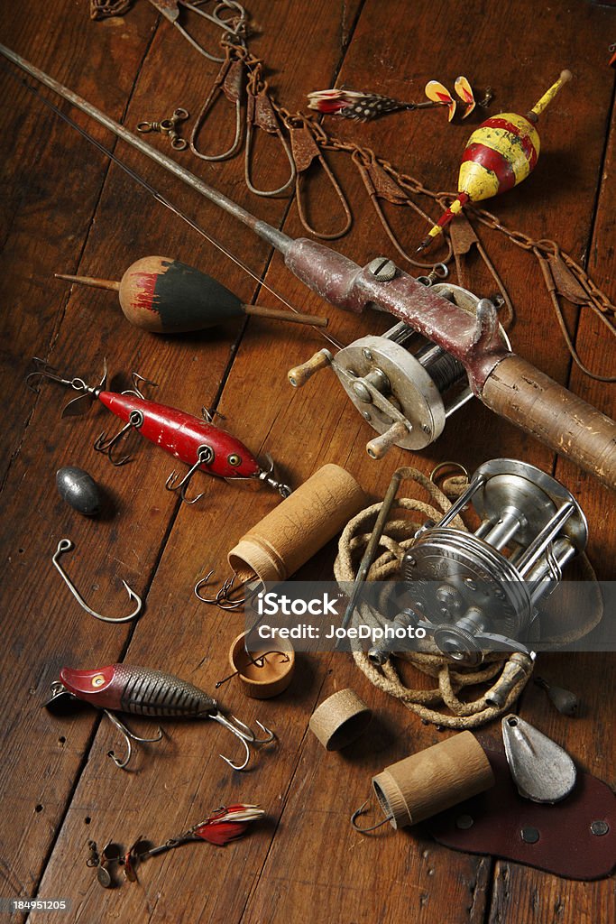 Antique Fishing Gear Stock Photo - Download Image Now - Fishing Bobber,  Sinker, Souvenir - iStock