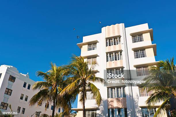 Art Deco Hotels Miami Beach Florida Stock Photo - Download Image Now - Miami, Old-fashioned, Old