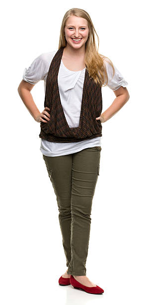 istock Cheerful Young Woman Standing 184951316