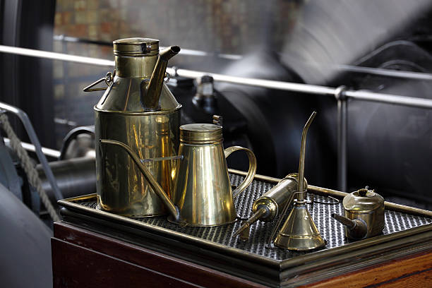 istock Old fashioned brass oil and grease equipment 184951450