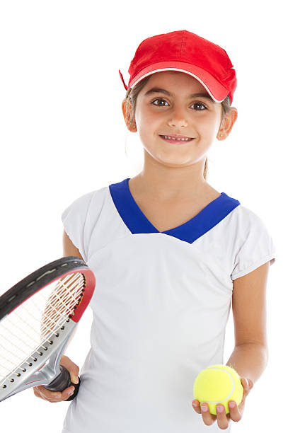 istock Smiling tennis player with racket 184951842