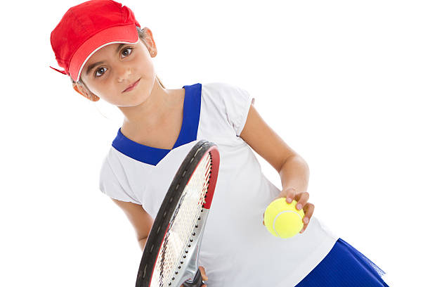 istock Smiling tennis player with racket 184951846