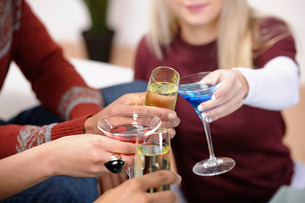 istock Group Of People Toasting To Happiness 184951852