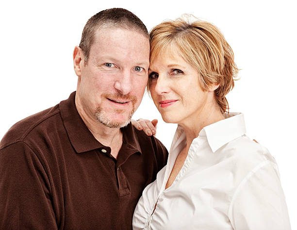istock Happy Mature Couple on White 184952399