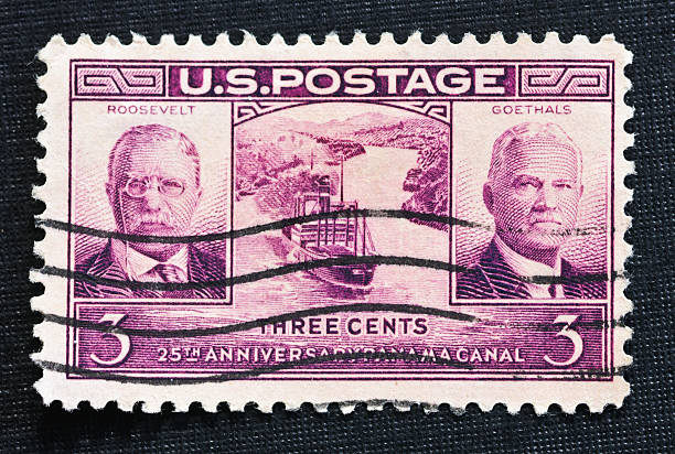 パナマ運河 stamp - panama canal panama postage stamp canal ストックフォトと画像