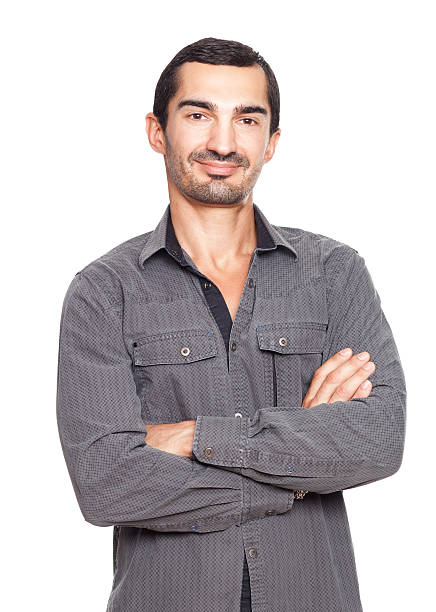istock Content man with arms crossed 184952989
