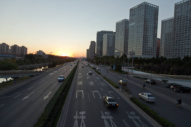 istock Beijing CBD traffic at sunset hours 184953365
