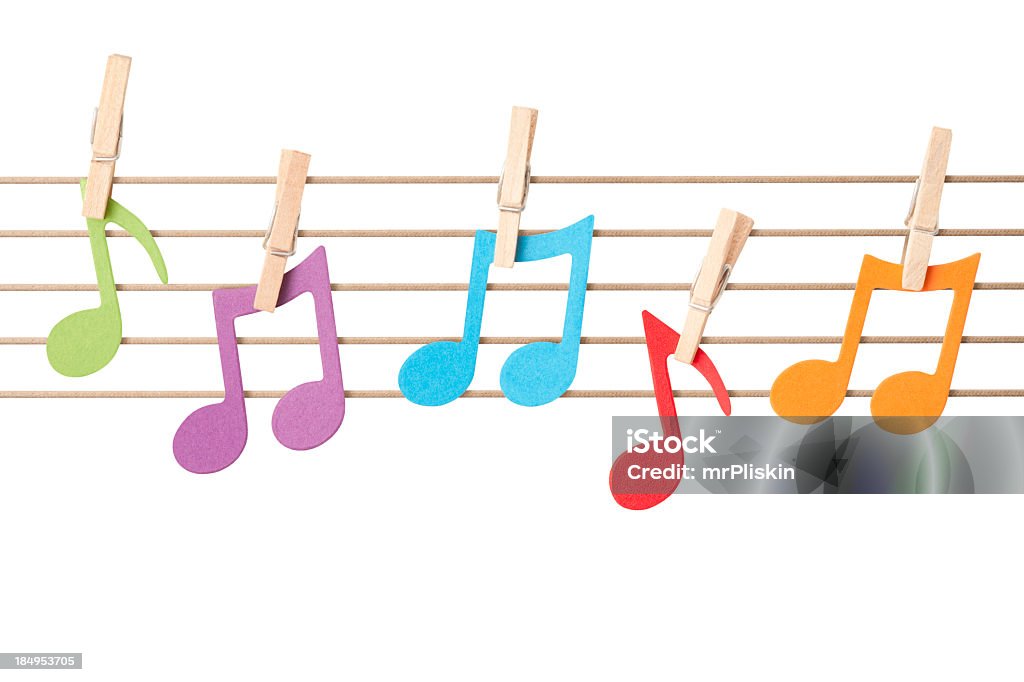 Notas musicais custa para cadeia Medieval de Madeira - Royalty-free Nota Musical Foto de stock