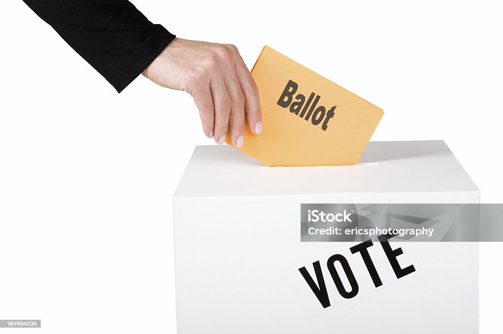 Mulher com um voto - Foto de stock de Cédula de Voto royalty-free