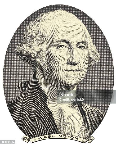 Old Image Of George Washington On A White Background Stock Illustration - Download Image Now
