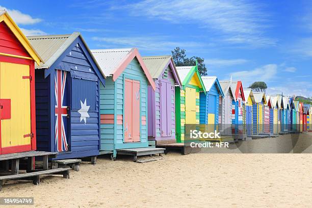 Foto de Cabanas Na Praia De Brighton Austrália Xxxl e mais fotos de stock de Melbourne - Austrália - Melbourne - Austrália, Austrália, Brighton - Melbourne